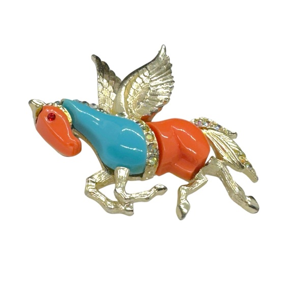 Vintage Designer Figural Pegasus Brooch - Picture 3 of 5